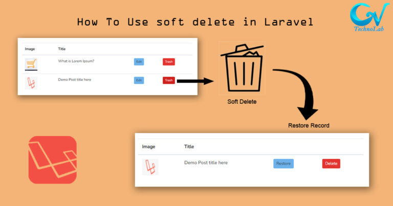 Laravel soft delete example