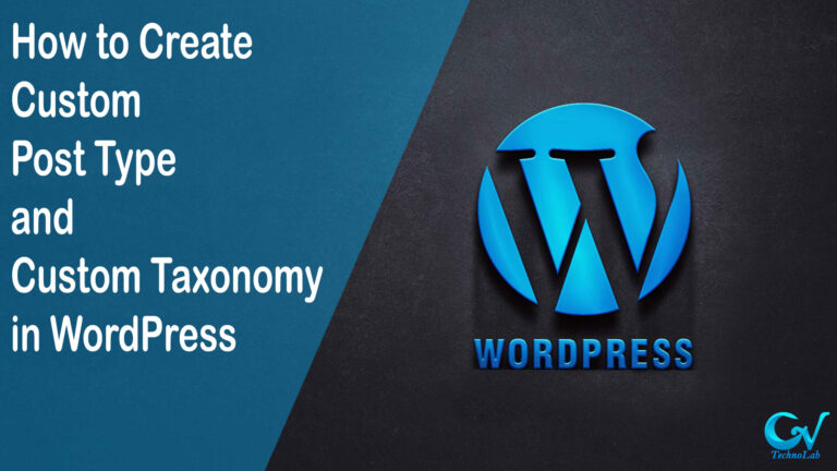 Create Custom Post Type and Taxonomy in WordPress